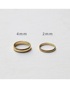 French Style Minimalism Smooth-surface Plated 18K Gold Ring Women's Stainless Steel Ring 