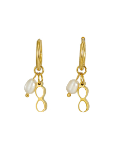 Non-fading Plated 18K Gold Pearl Shell Earrings Stainless Steel Earrings 