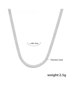 Fringe Water Drops Necklace Wholesale Stainless Steel Stacking Necklace-Steel Color-01