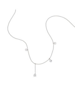 Sweet Fringe White Diamond Stainless Steel Collarbone Chain Necklace
