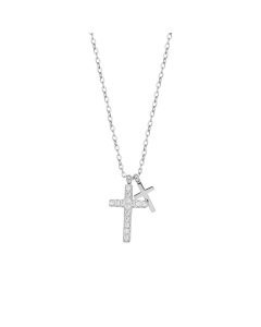 Wholesale Micro-inlay Collarbone Stainless Steel Cross Necklace