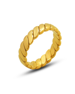 Wholesale Stainless Steel Ring French Style INS Style Geometric Circle Plated 18K Gold Ring
