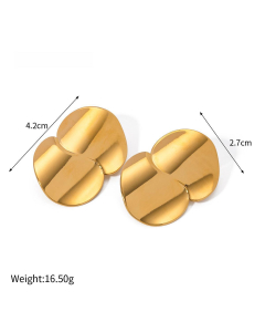 Gold Color Geometric Curve Earrings Senior Non-fading Stainless Steel Earrings 