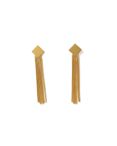 Light Luxury Geometric Fringe Stainless Steel Long Earrings 