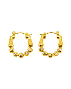 INS Style Plated 18K Gold Geometric Irregular Diamond Earring Stainless Steel Earrings 