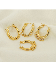 Wholesale Stainless Steel Earrings Hot Sale INS Style Plated 18K Gold Geometric Irregular Diamond Earring