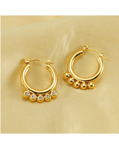 Hot Sale INS Style Plated 18K Gold Geometric Irregular Diamond Earring Stainless Steel Earrings 
