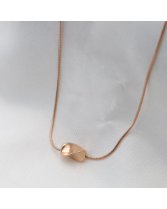 Rose Gold Color Geometric Pendant Clavicle Chain Stainless Steel Snake Bone Chain Necklace