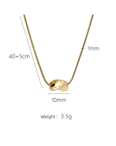 Gold Color Geometric Pendant Clavicle Chain Stainless Steel Snake Bone Chain Necklace