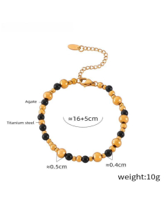 Niche Geometric Multi-layer Chain Stitching Beaded Stainless Steel Jewelry Set 