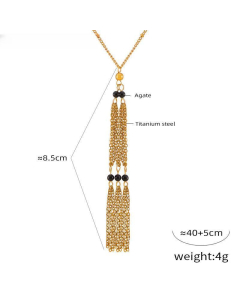 Personality Geometric Multi-layer Chain Stitching Beaded Stainless Steel Jewelry Set 