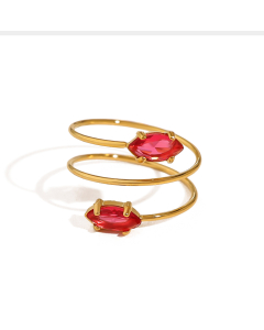 Niche Geometric Zircon Inlaid Stainless Steel Ring