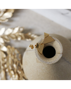Simple Style Geometry Square Round Back Hanging Earrings Plated 18K Gold Earrings 