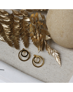 Minimalism Simple Style Geometry Square Round Back Hanging Earrings Plated 18K Gold Earrings 