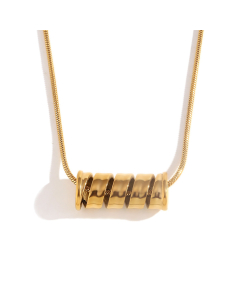 Fashion Gold Spiral Spring Pendant Stainless Steel Necklace For Women