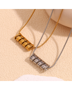 Fashion Minimalism Gold Spiral Spring Pendant Stainless Steel Necklace For Women