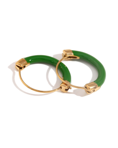 Temperament Plated 18K Gold Hanging Basket Drop Oil Stainless Steel Earrings 