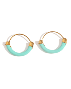 Fashion Plated 18K Gold Hanging Basket Drop Oil Stainless Steel Earrings 