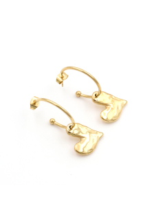 Gold Color Stainless Steel Heart-shaped Stud Earrings