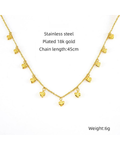 Female Niche Design Heart Love Choker Collarbone Chain Necklace Stainless Steel Necklace 
