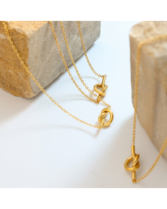 Wholesale Stainless Steel Necklace Knot Heart Love Pendant Necklace