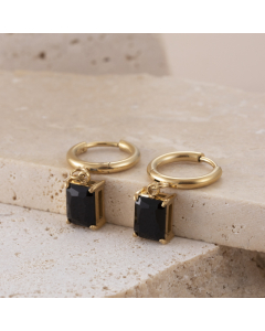 Wholesale High Quality Fashion French Retro Square Miniature Zirconium Inset Stainless Steel Earrings