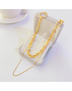 Stainless Steel Hiphop Style With Cuban Chain Necklace In Gold Color CA7810108