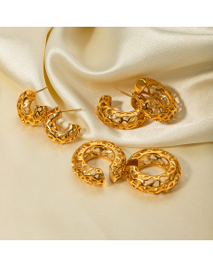Wholesale Stainless Steel Ear Clip Earrings Hollow C-shaped Earrings