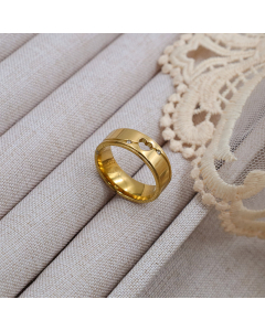 Wholesale Stainless Steel Ring Hollow Heart Zircon Inlaid Ring 
