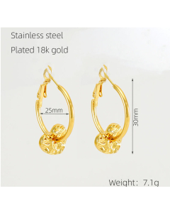 Non-fading Female Stainless Steel Hollow Design Love Star Earrings Plated 18K Gold Heart Earrings 