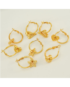 Wholesale Stainless Steel Earrings Hollow Design Love Star Earrings 