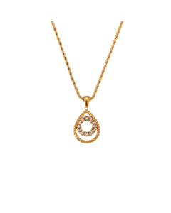 Minimalism Hollow Water Drop Pendant Stainless Steel Necklace 