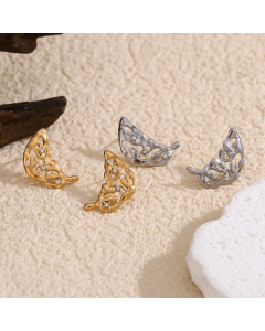 Wholesale Stainless Steel Earrings Zircon Inlaid Hollow Wings Earring