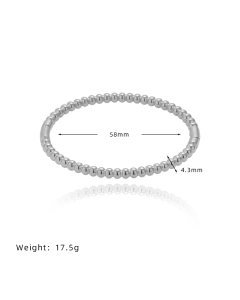 Simple Style Buckle Bead Bracelet Gold Bead Stainless Steel Jewelry