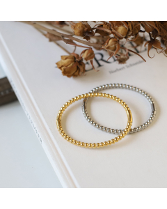 Wholesale Stainless Steel Bangle INS Style Simple Style Buckle Bead Bracelet Gold Bead Stainless Steel Jewelry