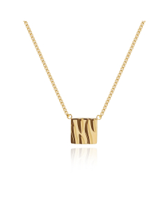 Daily Style Dune Irregular Square Current Undulating Tin Foil Stainless Steel Geometric Box Chain Necklace