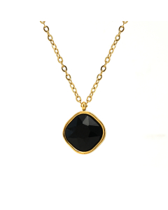 Temperament Geometric Irregular Zircon Necklace Stainless Steel Pendant Necklace