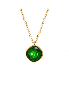 Fashion Temperament Geometric Irregular Zircon Necklace Stainless Steel Pendant Necklace