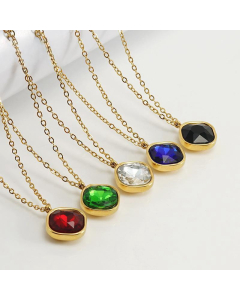Wholesale Stainless Steel Pendant Necklace Fashion Temperament Geometric Irregular Zircon Necklace
