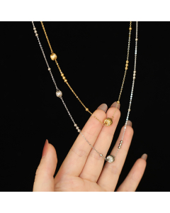 Wholesale Stainless Steel Necklace Lantern Ball Beaded Chain Necklace