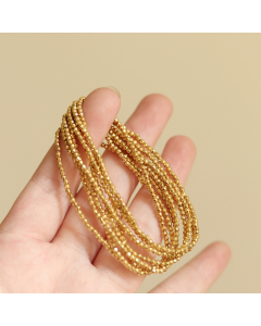 Wholesale Stainless Steel Bracelet Laser Bead Mini Golden Ball Elastic Bracelet 