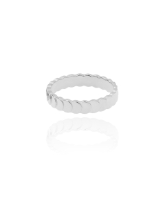 Steel Color Layered Mermaid Scale Shimmering Ring Women's Plated 18K Gold Ring Stainless Steel Ring 