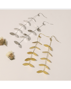 Wholesale Stainless Steel Earrings Leaf Tassel Earrings 