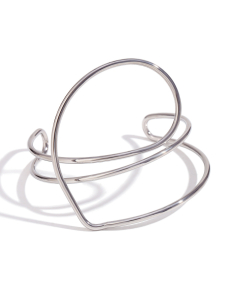 Steel Color Plated 18K Gold Line Love Stainless Steel Bracelet 