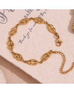 Wholesale Stainless Steel Bracelet Plated 18K Gold Lip Handmade Bracelet 