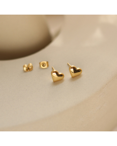 Wholesale Stainless Steel Earrings Smooth Little Heart Stud Earrings 