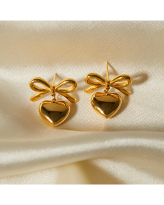 Wholesale 18K Gold Stainless Steel Earrings Love Knot Pendant Earrings