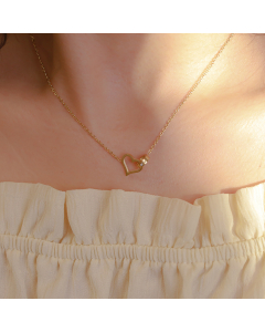 Wholesale Stainless Steel Necklace New Fashion Heart Pendant Ring Interlocking Love Clavicle Chain Neckalce