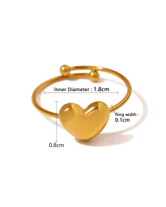 Minimalism Love Shape Stainless Steel Ring 