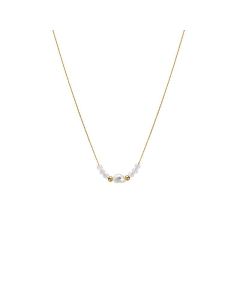 Plated 18K Gold Shell Pearl Necklace Stainless Steel Pendant Necklace